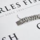 Pre-Owned 9ct White Gold CZ Watch Link Bracelet 7 Inch