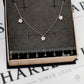 Pre-Owned 14ct White Gold Diamond Flower Necklace 16.5 Inch