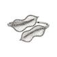 Pre-Owned 18ct White Gold CZ Double Leaf Hinged Bangle