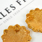 Pre-Owned 18ct Gold Oversized Round 2 Tone Earrings