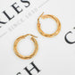 Pre-Owned 9ct Gold Twist Design Creole Hoop Earrings