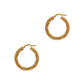 Pre-Owned 9ct Gold Twist Design Creole Hoop Earrings