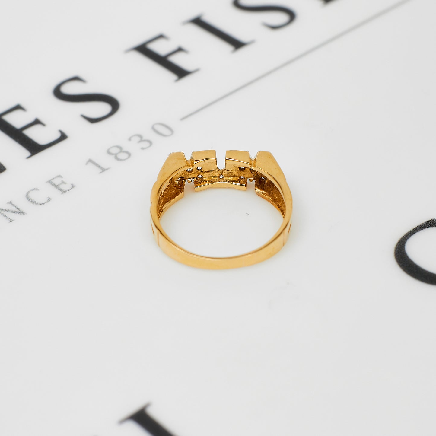 Pre-Owned 9ct Gold CZ MUM Cherish Ring Size Q.5