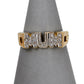 Pre-Owned 9ct Gold CZ MUM Cherish Ring Size Q.5