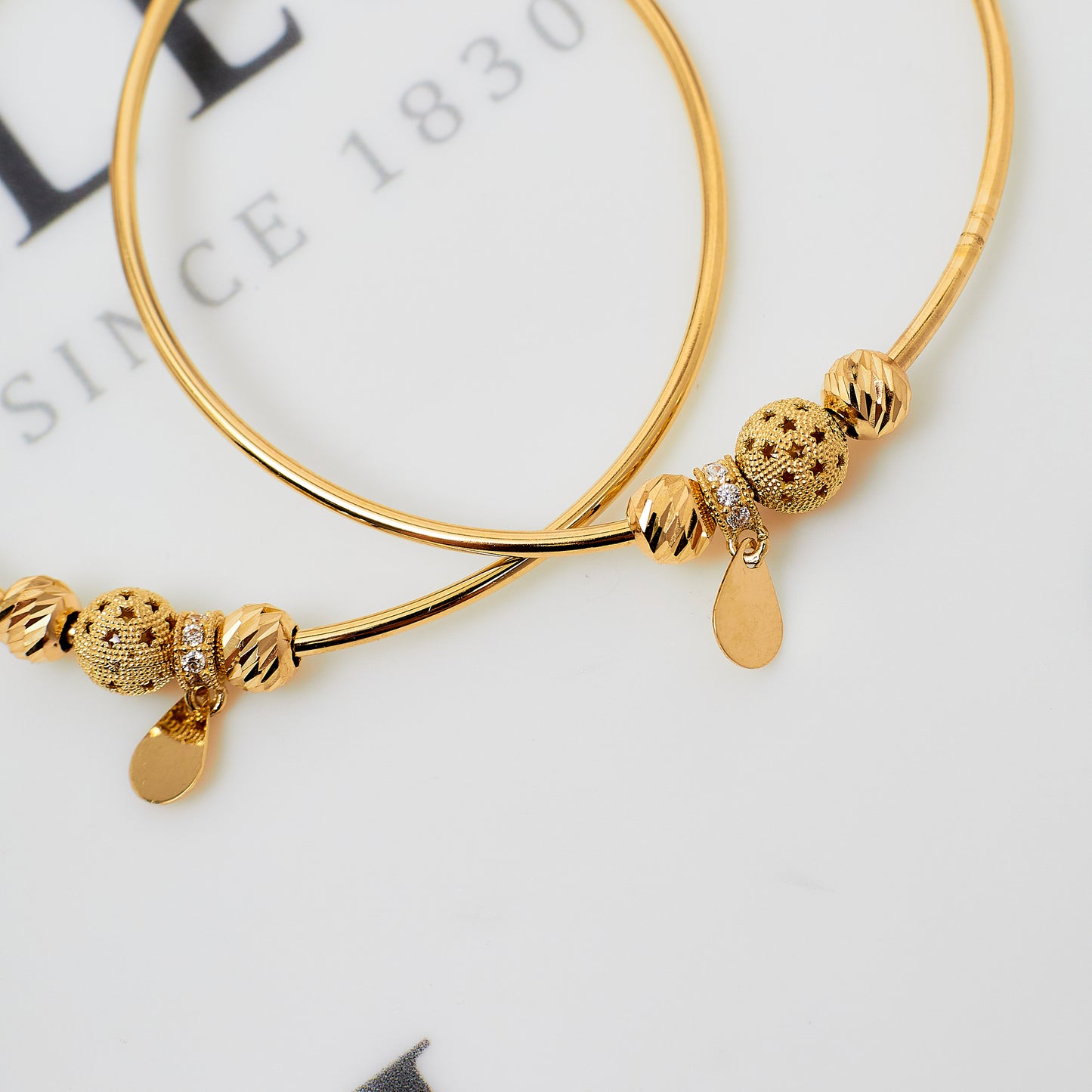 Pre-Owned 14ct Gold Creole Hoop Ball & Drop Earrings