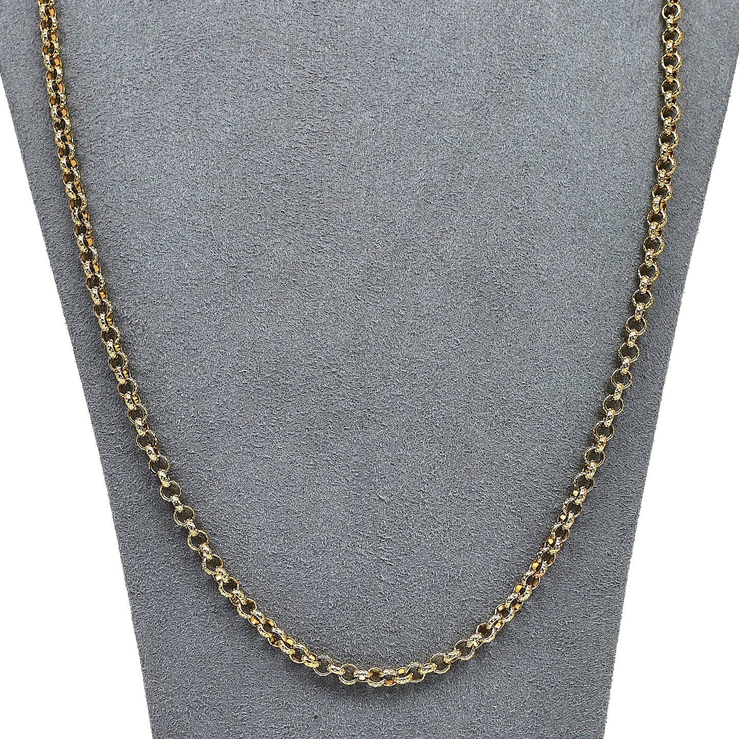 Pre-Owned 18ct Gold Textured Belcher Link Necklace 26 Inch