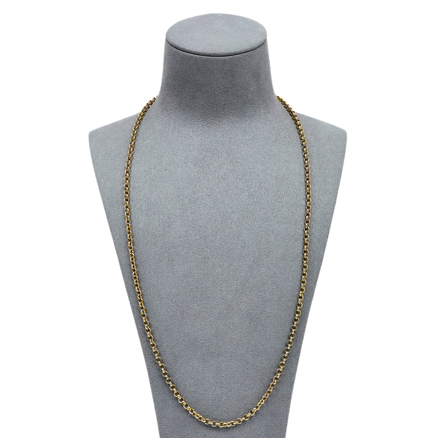 Pre-Owned 18ct Gold Textured Belcher Link Necklace 26 Inch