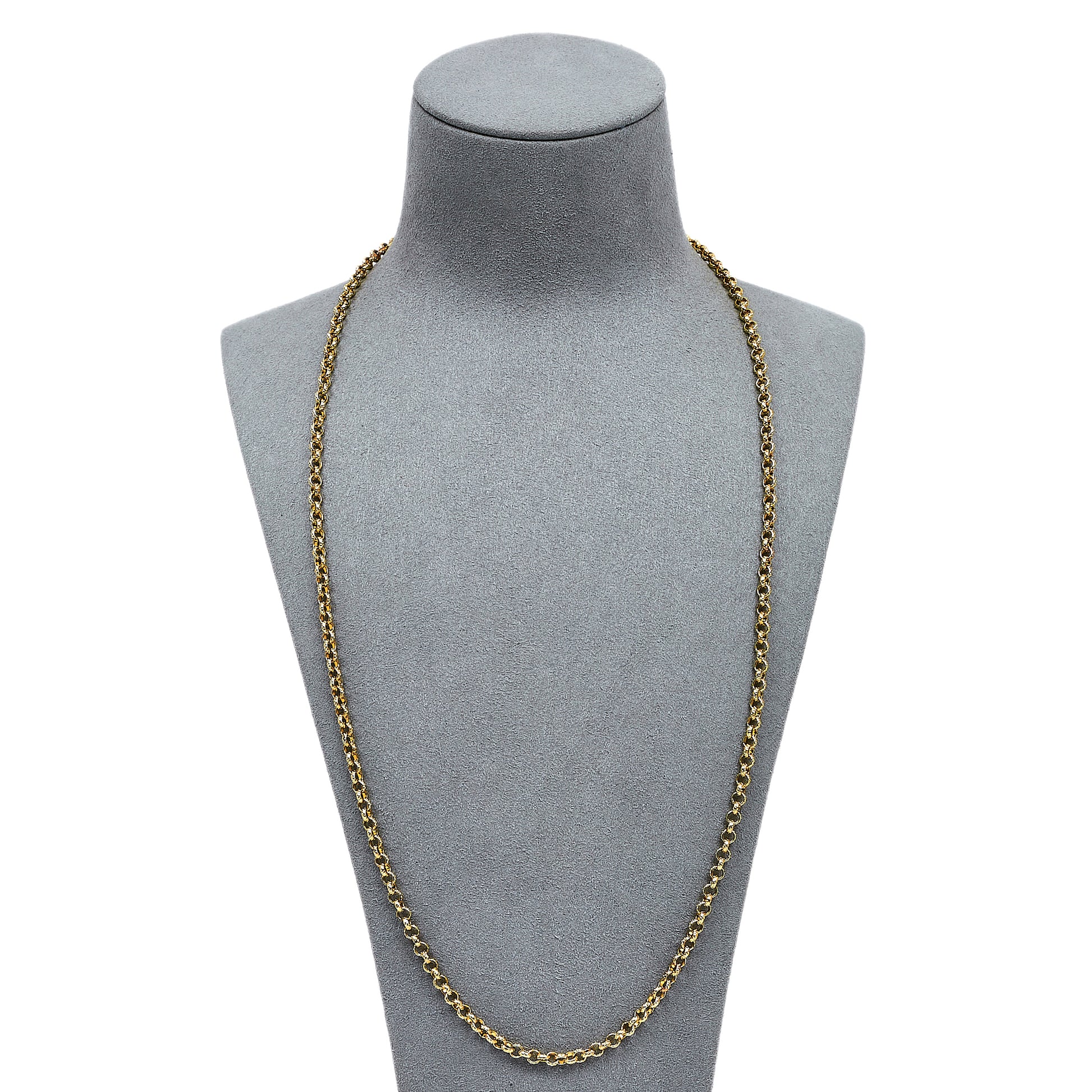 Pre-Owned 18ct Gold Textured Belcher Link Necklace 26 Inch