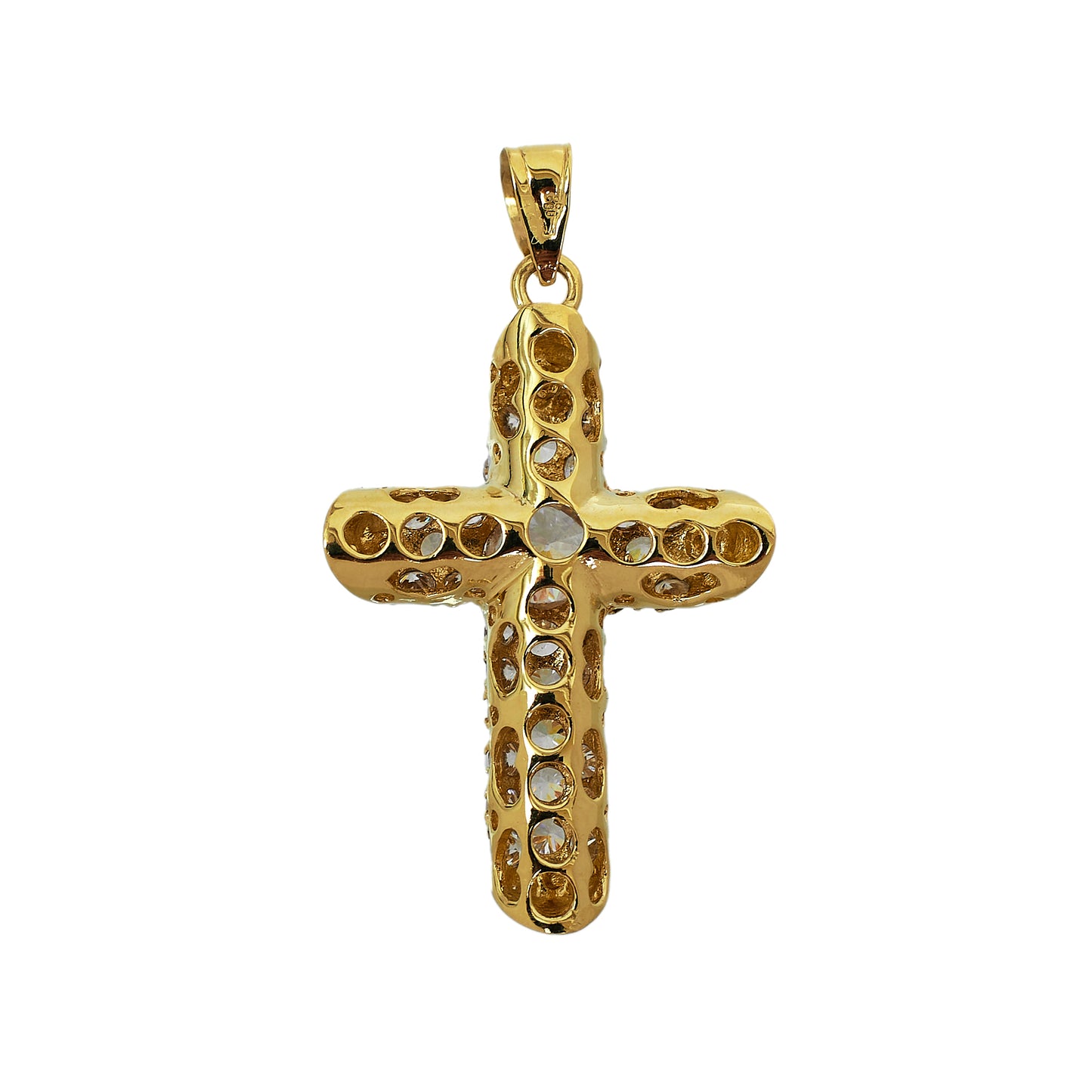 Pre-Owned 9ct Gold CZ Cross Pendant