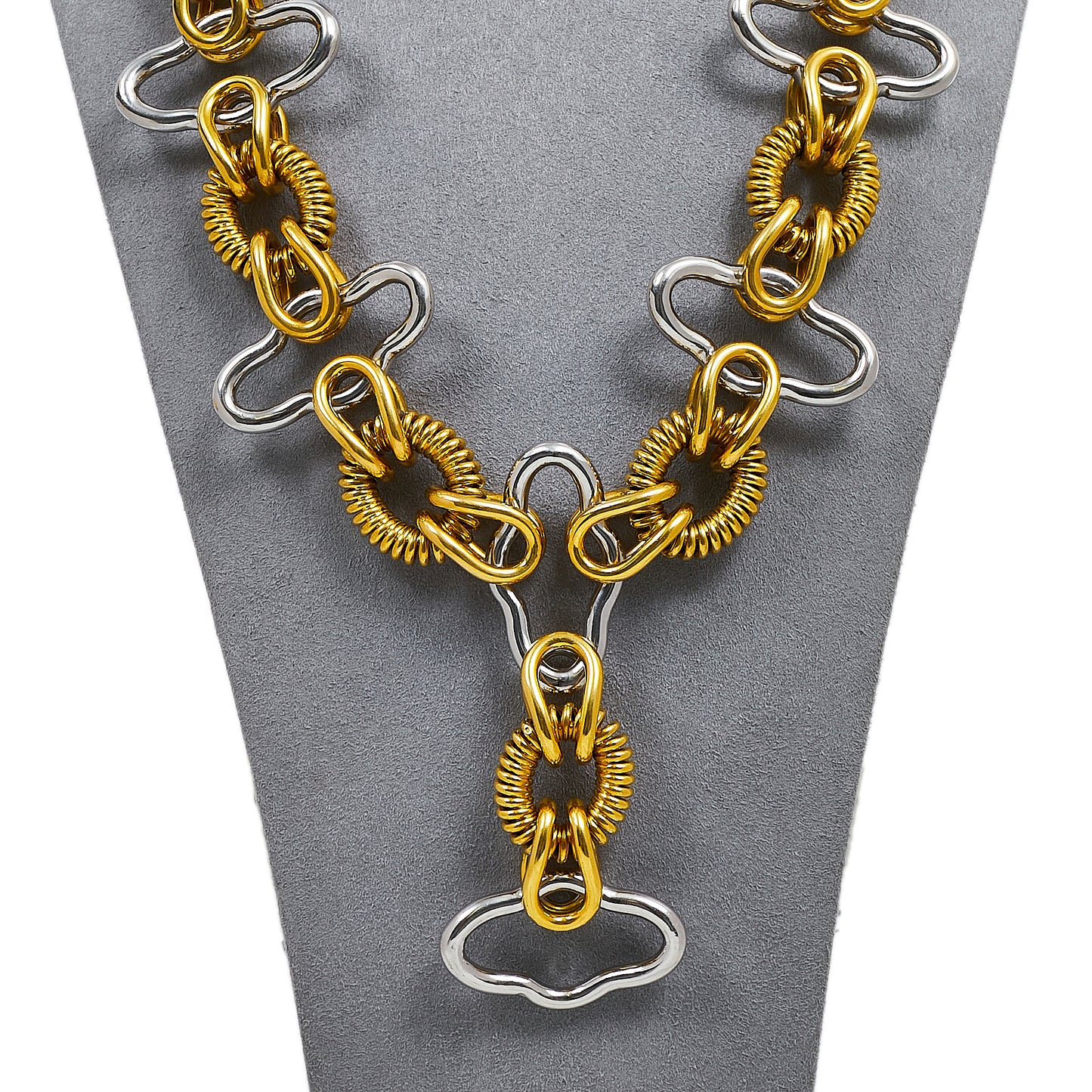 Pre-Owned 18ct Circle Spring Quatrefoil Statement Necklace