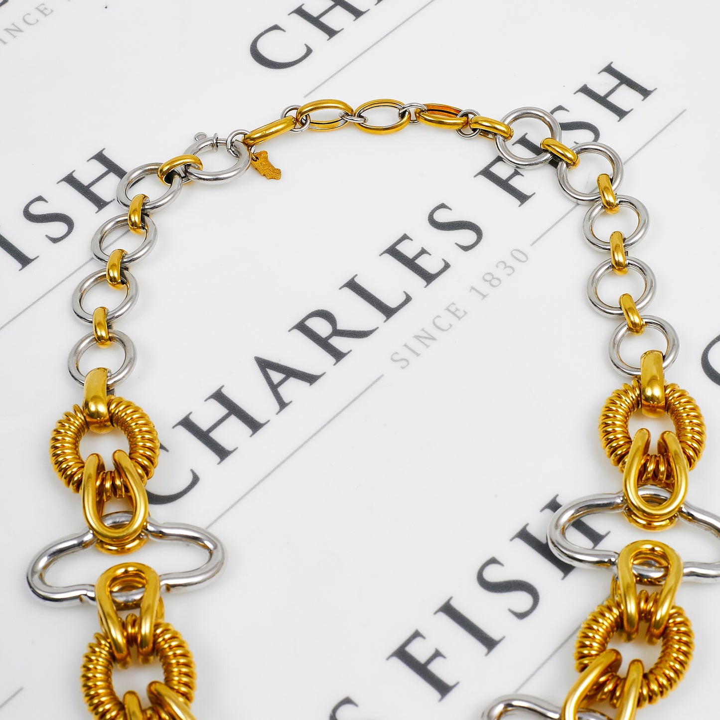 Pre-Owned 18ct Circle Spring Quatrefoil Statement Necklace