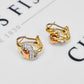Pre-Owned 18ct Gold Tricolour CZ Swirl Earrings