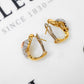 Pre-Owned 18ct Gold Tricolour CZ Swirl Earrings