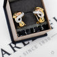 Pre-Owned 18ct Gold Tricolour CZ Swirl Earrings