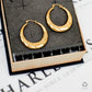 Pre-Owned 9ct Gold Hollow Heart Pattern Creole Hoop Earrings