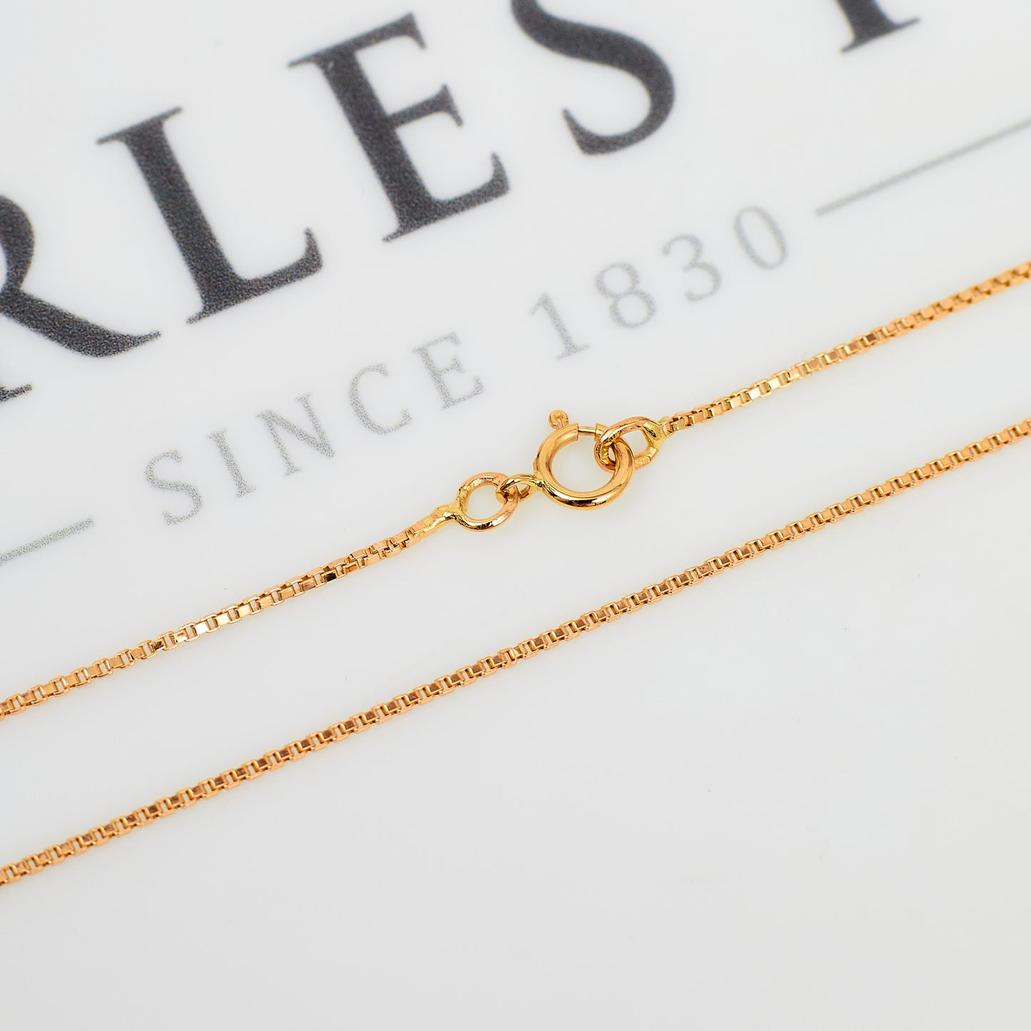 Pre-Owned 18ct Gold Box Link Chain Necklace 17 Inch