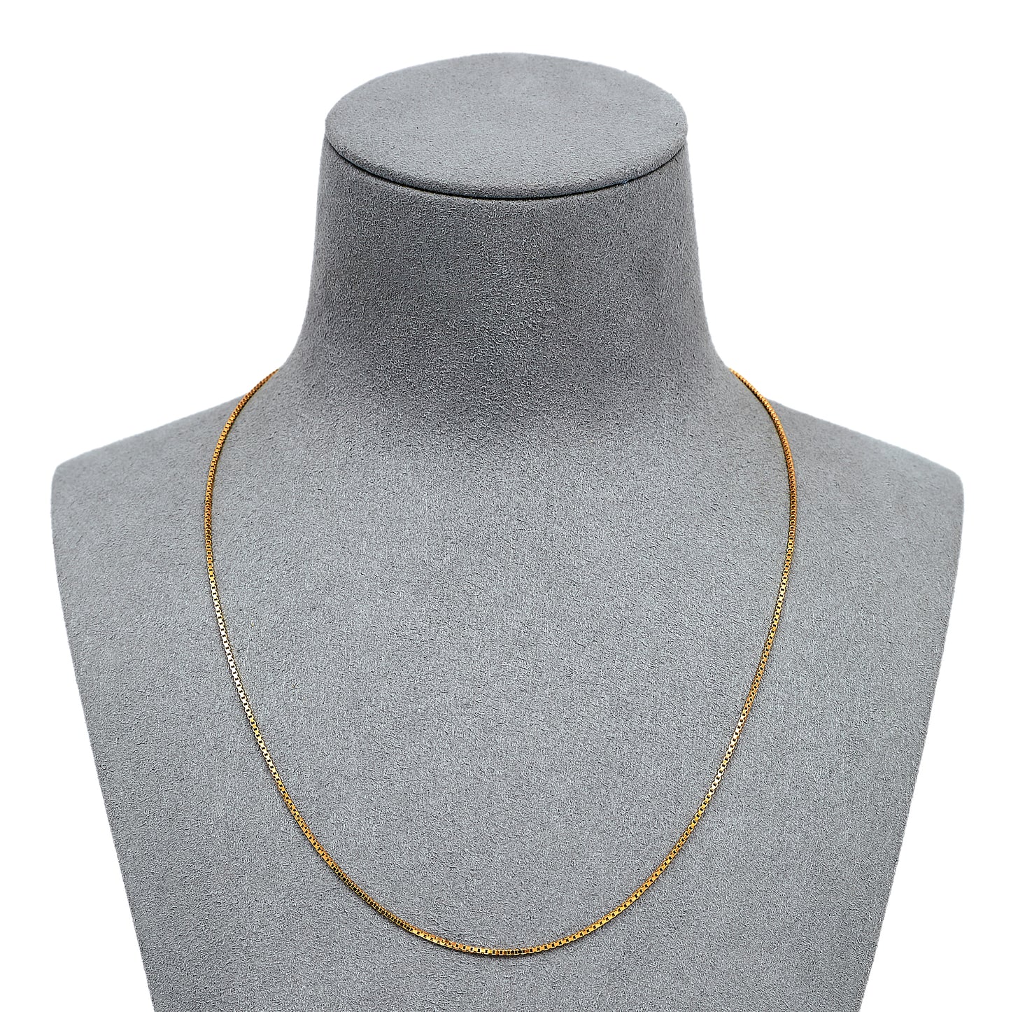 Pre-Owned 18ct Gold Box Link Chain Necklace 17 Inch