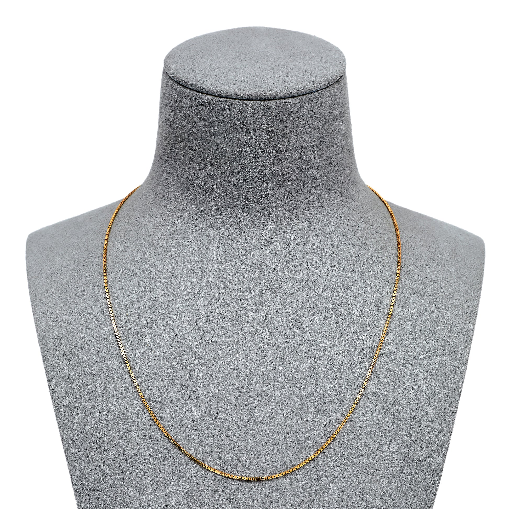 Pre-Owned 18ct Gold Box Link Chain Necklace 17 Inch
