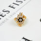 Pre-Owned 18ct Gold Sapphire & CZ Cocktail Ring Size M