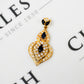 Pre-Owned 18ct Gold Sapphire & CZ Fancy Drop Pendant