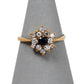 Pre-Owned 9ct Gold Sapphire & CZ Floral Cluster Ring