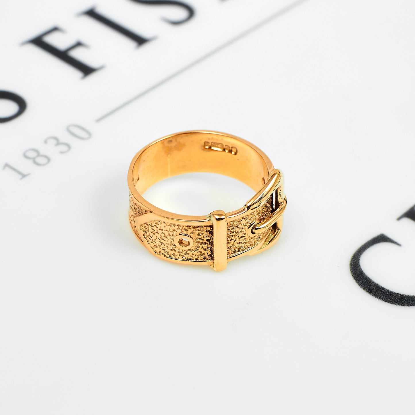 Pre-Owned 9ct Gold Buckle Ring Size P