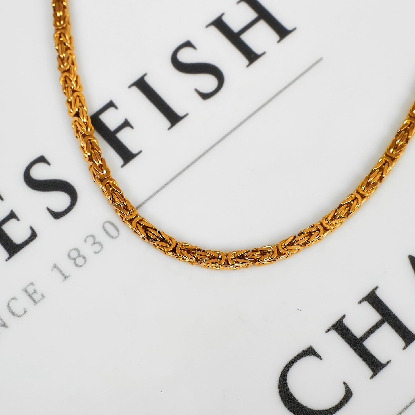 Pre-Owned 18ct Gold Square Byzantine Chain Necklace 24 Inch