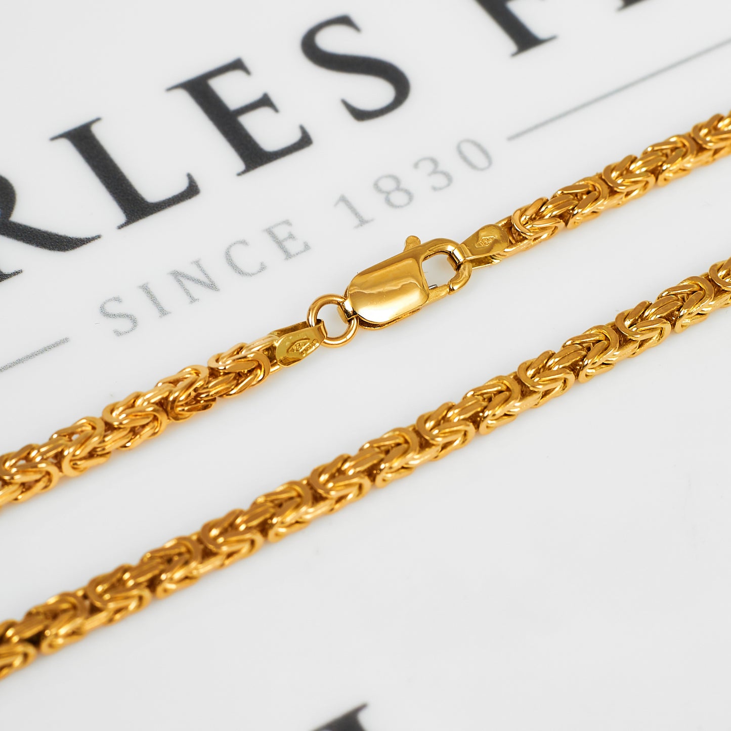 Pre-Owned 18ct Gold Square Byzantine Chain Necklace 24 Inch