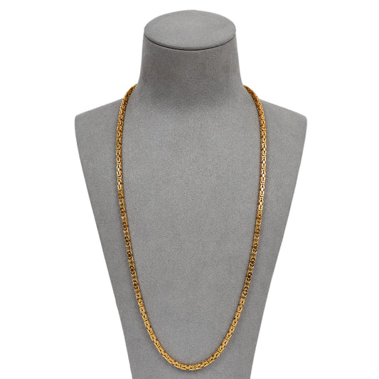 Pre-Owned 18ct Gold Square Byzantine Chain Necklace 24 Inch
