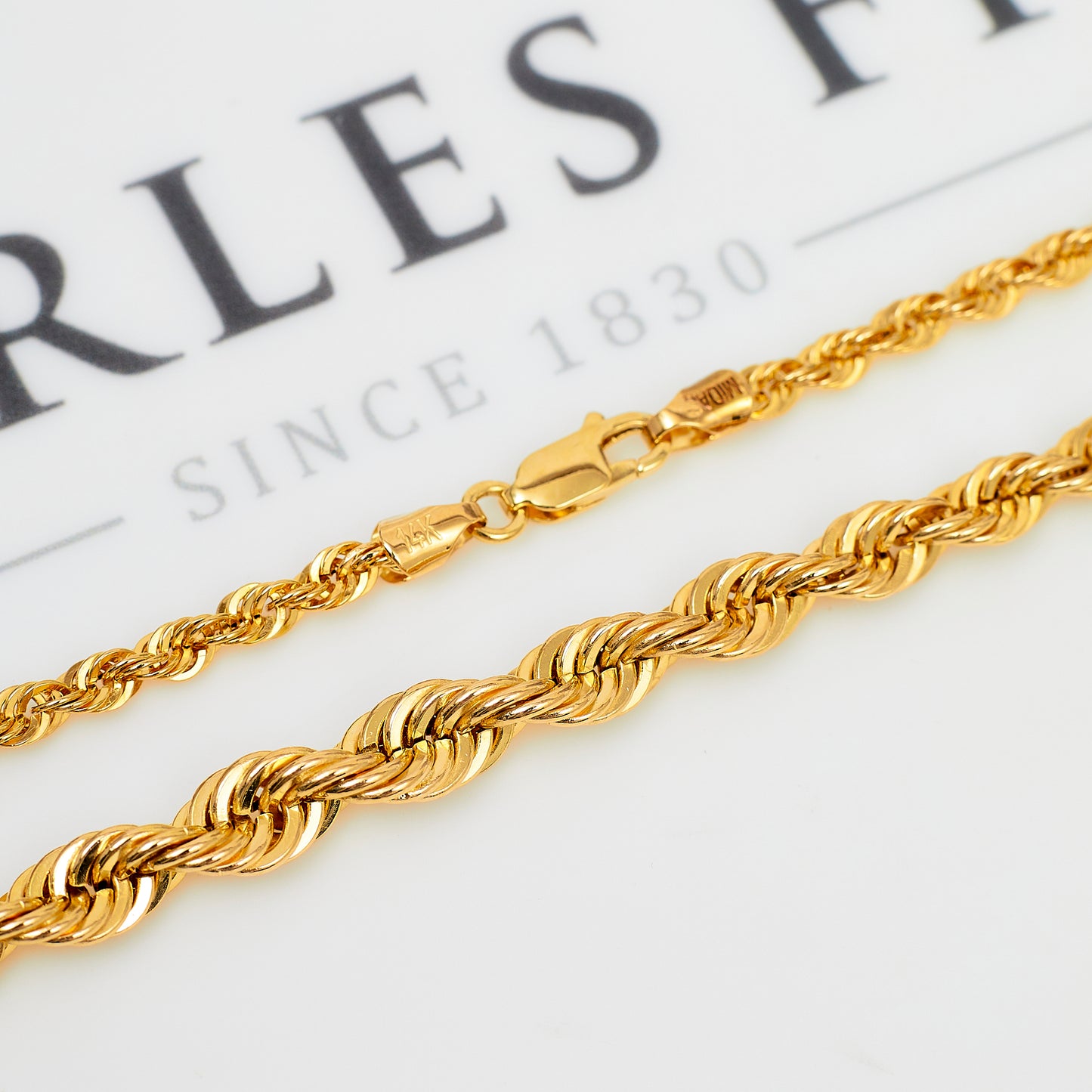 Pre-Owned 14ct Gold Graduating Rope Chain Necklace 20 Inch