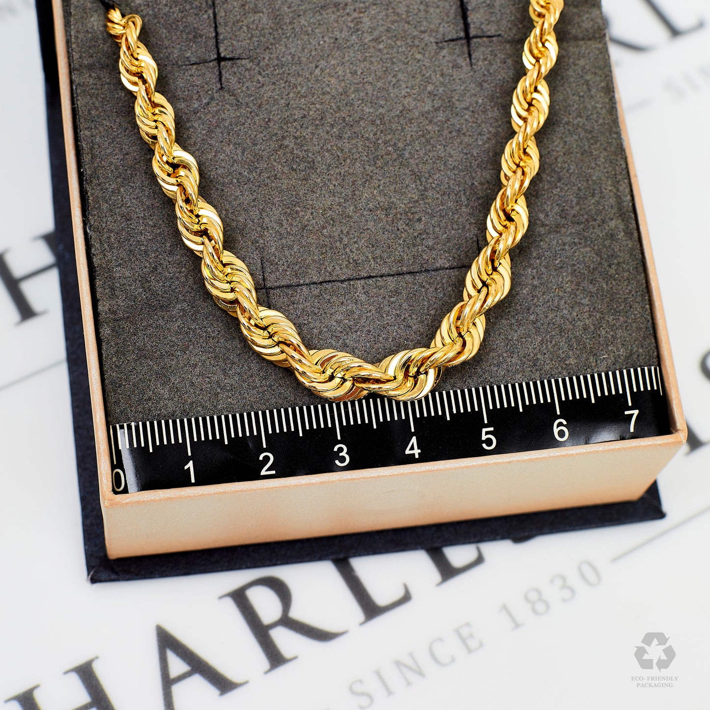 Pre-Owned 14ct Gold Graduating Rope Chain Necklace 20 Inch