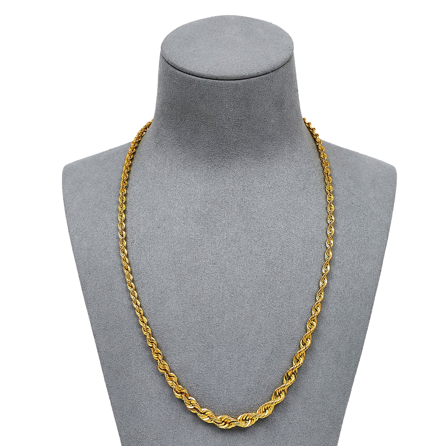 Pre-Owned 14ct Gold Graduating Rope Chain Necklace 20 Inch