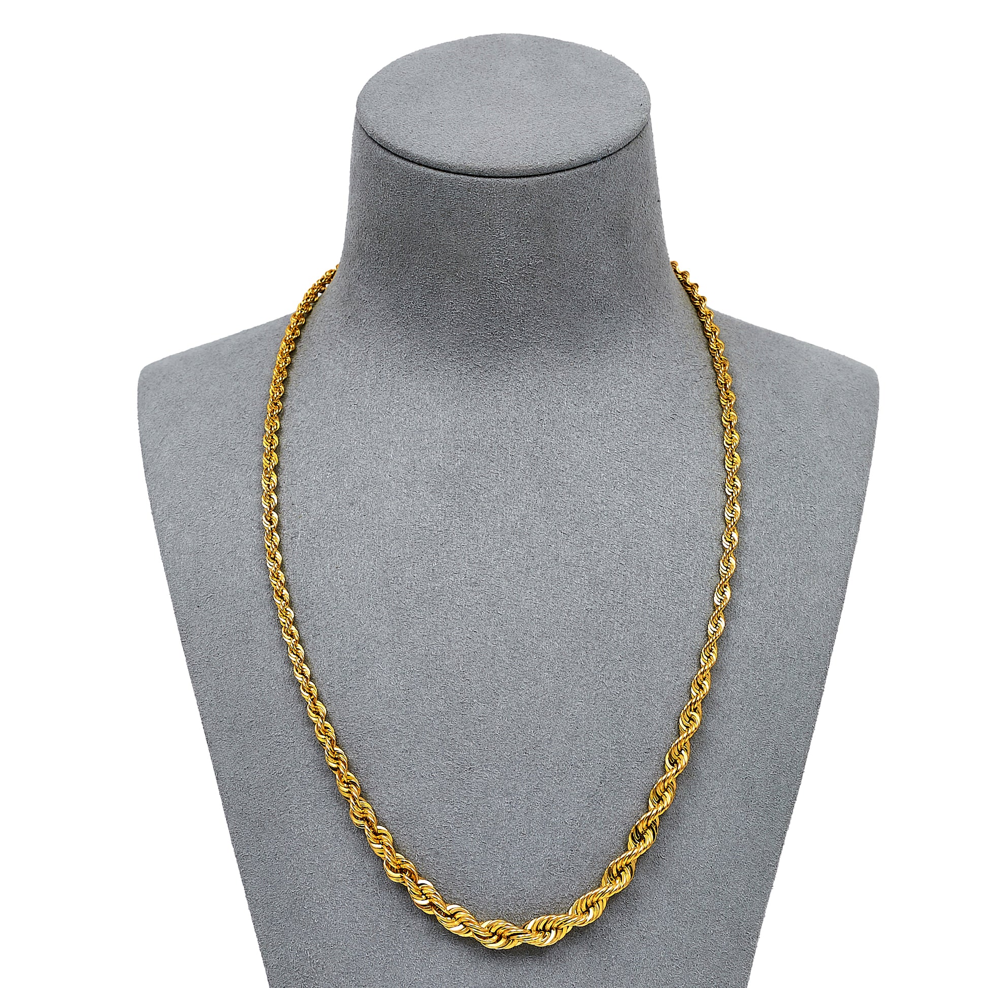 Pre-Owned 14ct Gold Graduating Rope Chain Necklace 20 Inch