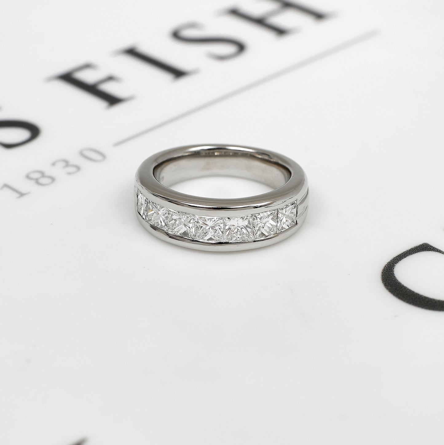 Pre-Owned Platinum 7 Princess Cut Diamond Half Eternity Ring
