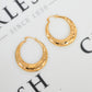 Pre-Owned 9ct Gold Hollow Heart Pattern Creole Hoop Earrings