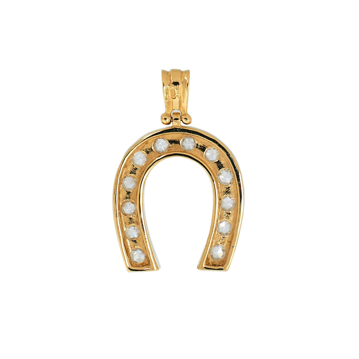 Pre-Owned 9ct Gold CZ Horseshoe Pendant