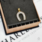 Pre-Owned 9ct Gold CZ Horseshoe Pendant