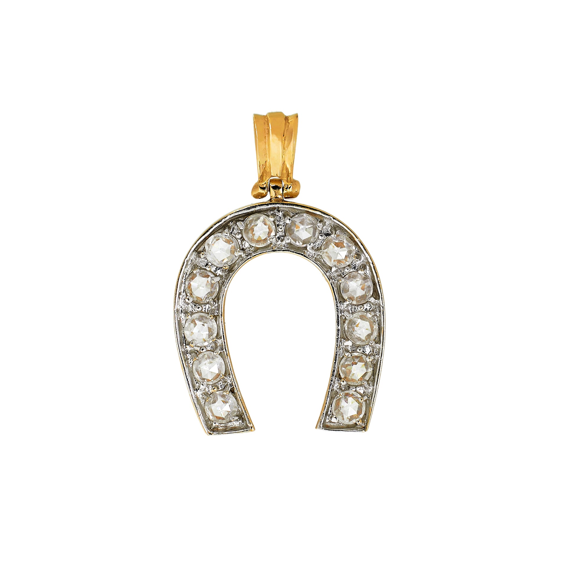 Pre-Owned 9ct Gold CZ Horseshoe Pendant