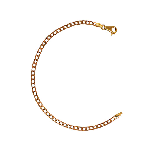 Pre-Owned 9ct Gold Curb Chain Bracelet 7 Inch