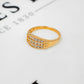 Pre-Owned 9ct Gold 3 Row CZ Dress Ring Size M