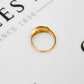 Pre-Owned 9ct Gold 3 Row CZ Dress Ring Size M