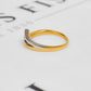 Pre-Owned 18ct Gold 2 Tone Diamond Split Band Ring Size N