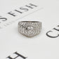 Pre-Owned 18ct White Gold & Diamond Mens Dress Ring Size Y