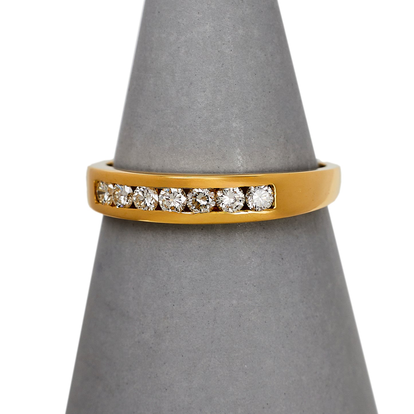 Pre-Owned 18ct Gold 7 Diamond Half Eternity Ring Size Q