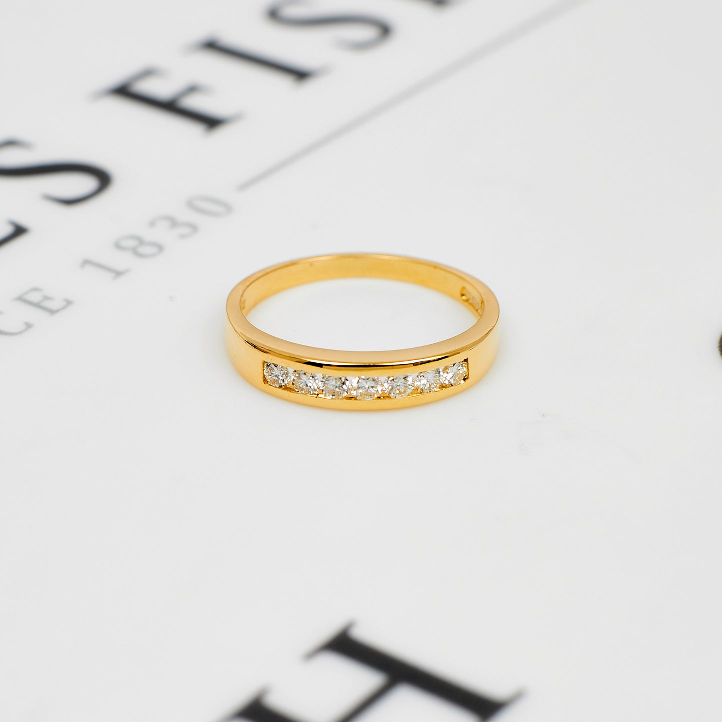 Pre-Owned 18ct Gold 7 Diamond Half Eternity Ring Size Q