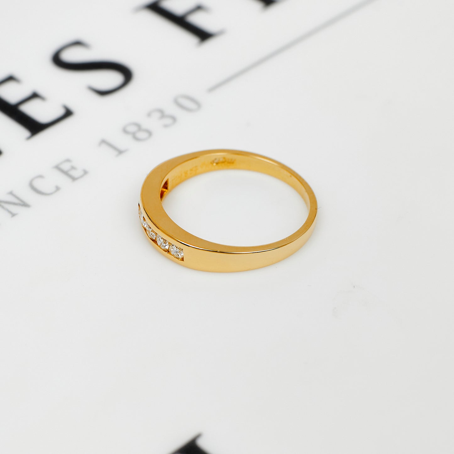 Pre-Owned 18ct Gold 7 Diamond Half Eternity Ring Size Q