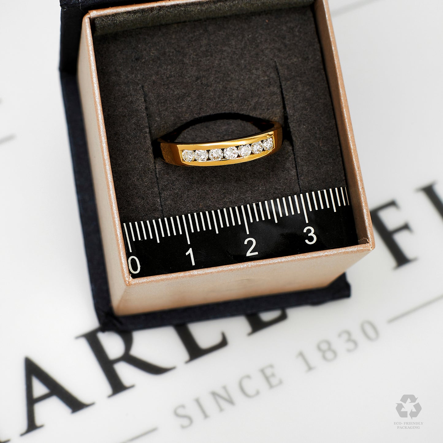 Pre-Owned 18ct Gold 7 Diamond Half Eternity Ring Size Q
