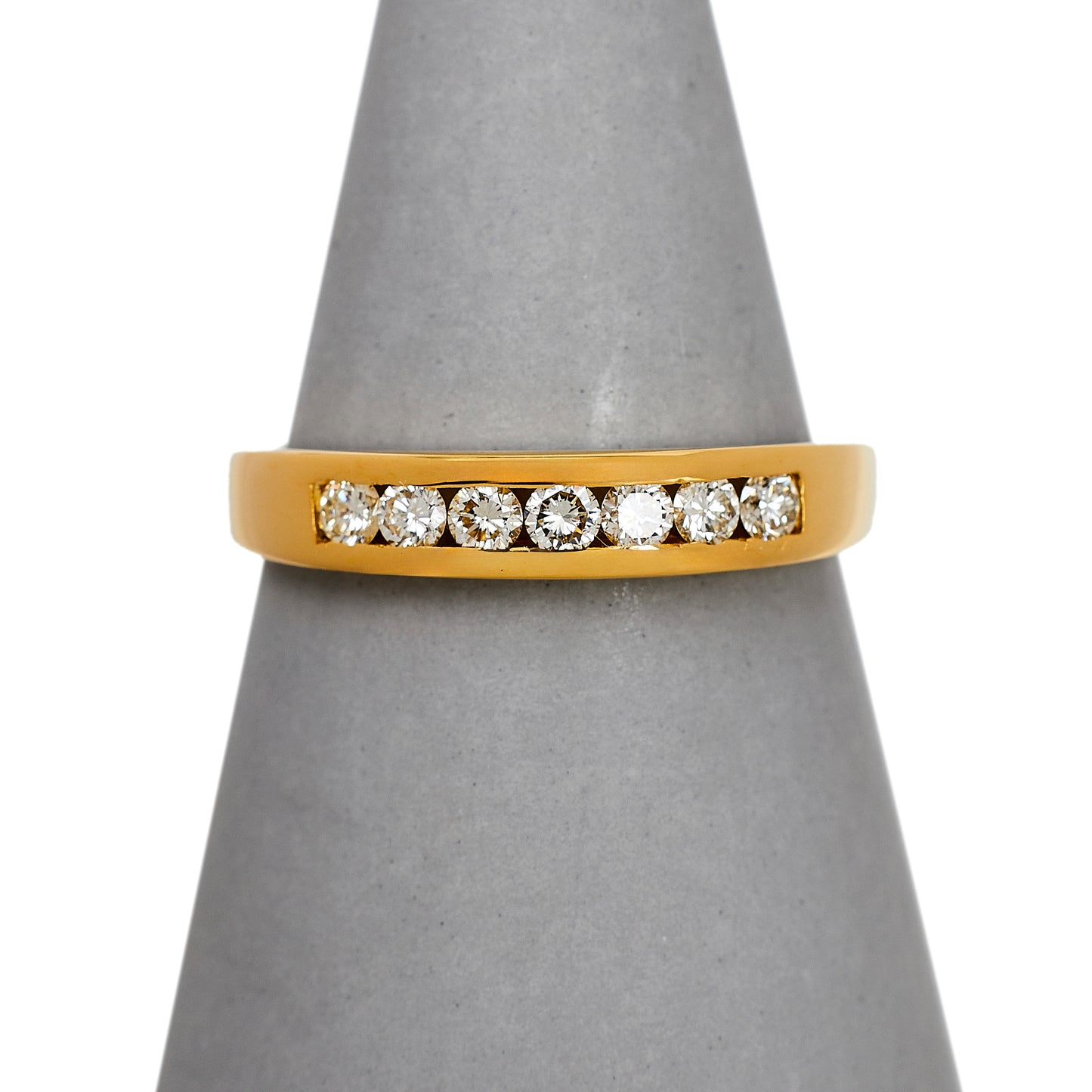 Pre-Owned 18ct Gold 7 Diamond Half Eternity Ring Size Q