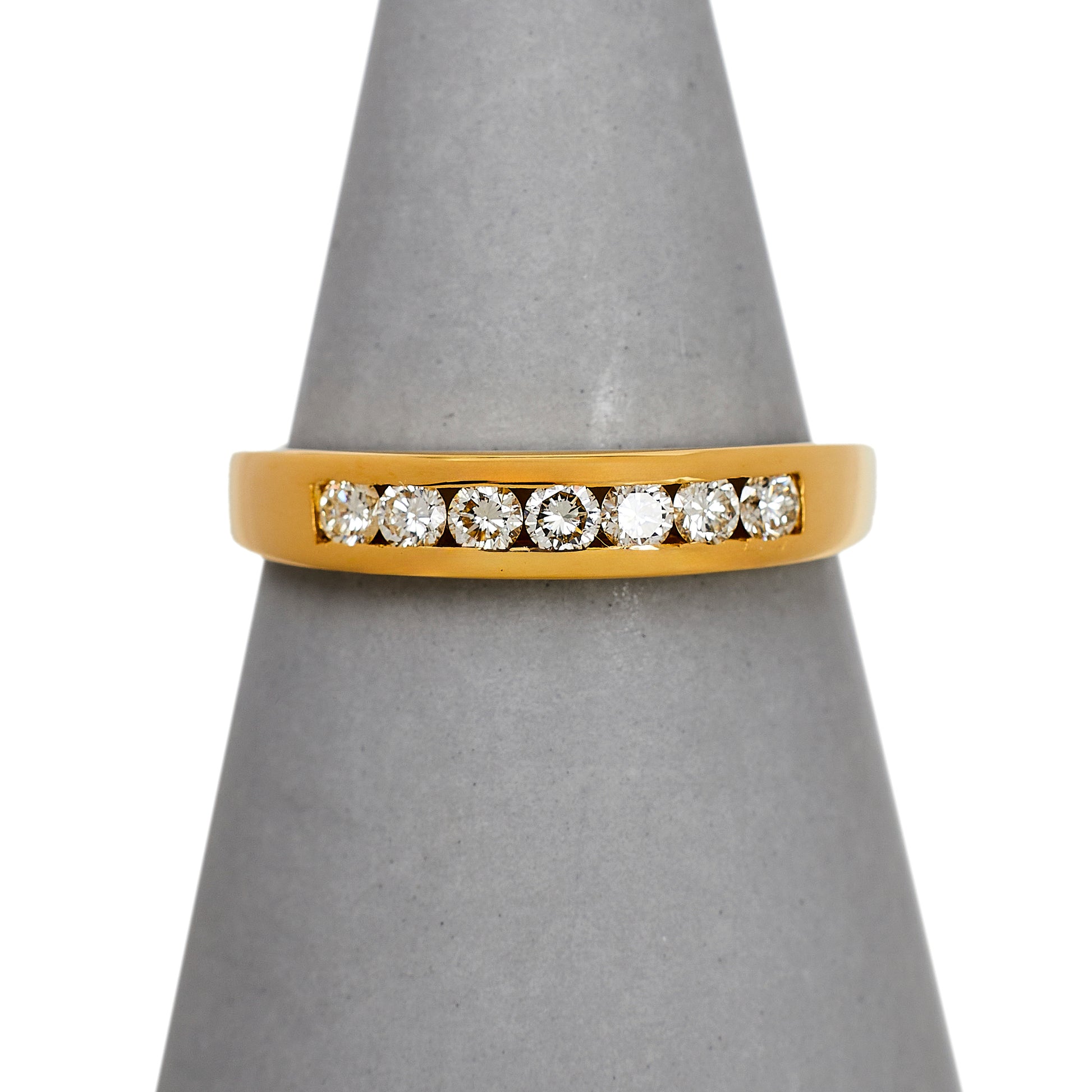 Pre-Owned 18ct Gold 7 Diamond Half Eternity Ring Size Q