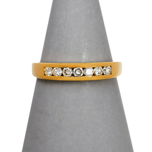 Pre-Owned 18ct Gold 7 Diamond Half Eternity Ring Size Q